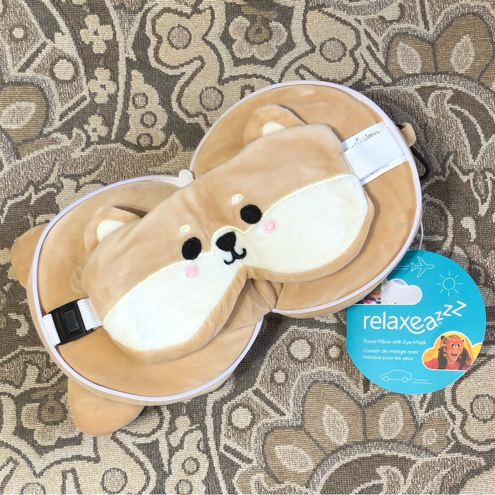 Travel Pillow with Eye Mask Relaxeazzz💤 Sleep Anywhere